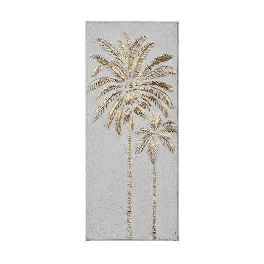 33" Gold Iron Coastal Palm Trees Wall Décor